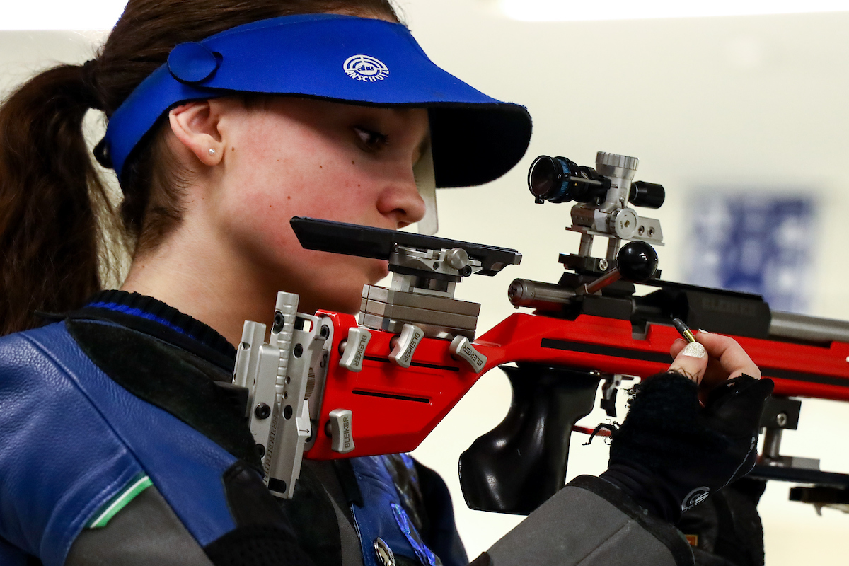 Mary Tucker. 

Kentucky vs Morehead State rifle.

Photo by Eddie Justice | UK Athletics