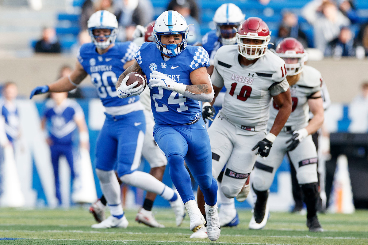 Chris Rodriguez Jr.Kentucky beat New Mexico State 56-16.Photo by Elliott Hess | UK Athletics
