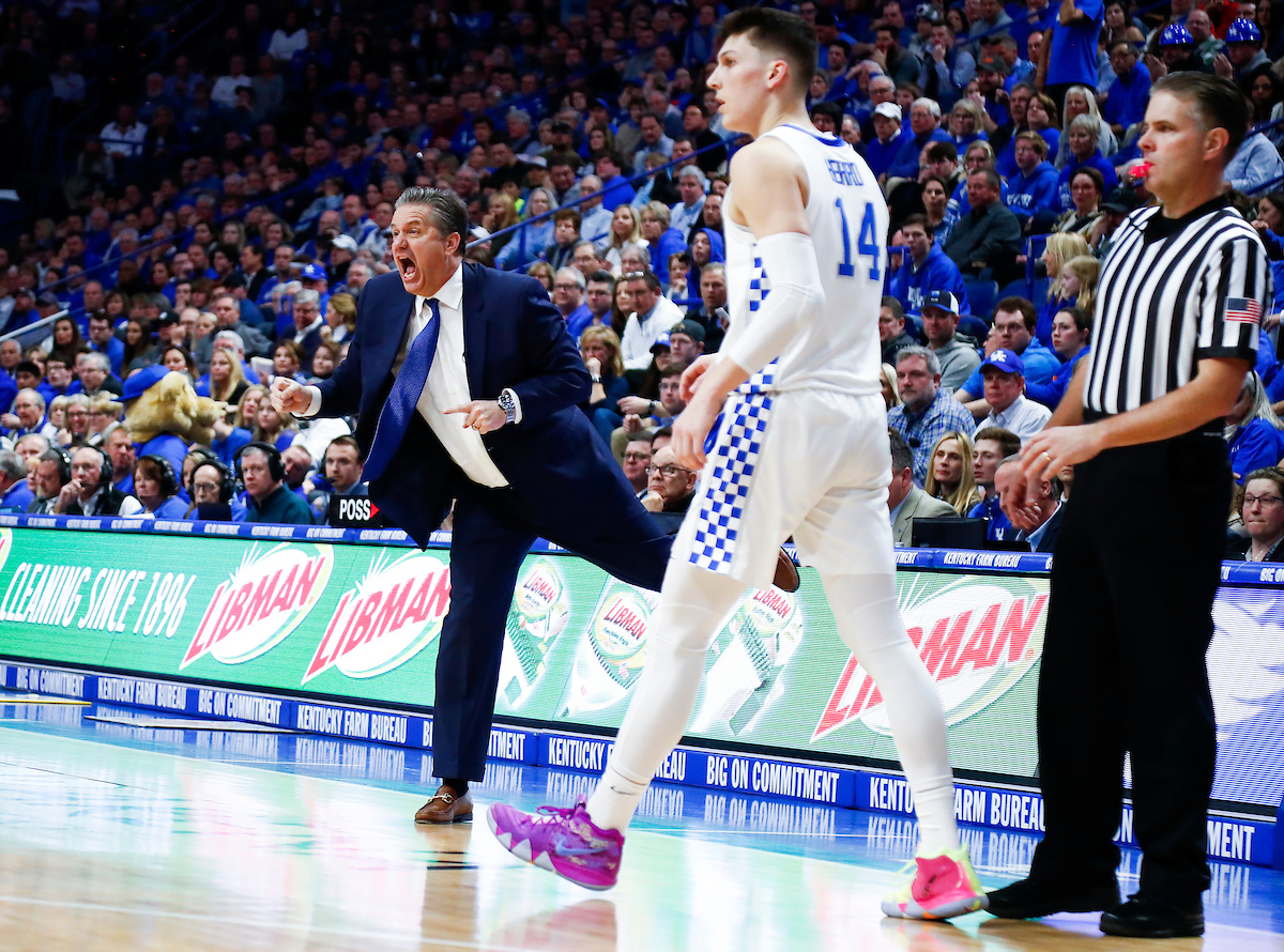 John Calipari.

The UK men's basketball team beat Kansas 71-63 at Rupp Arena on Saturday, January 26, 2019.

Photo by Chet White| UK Athletics
