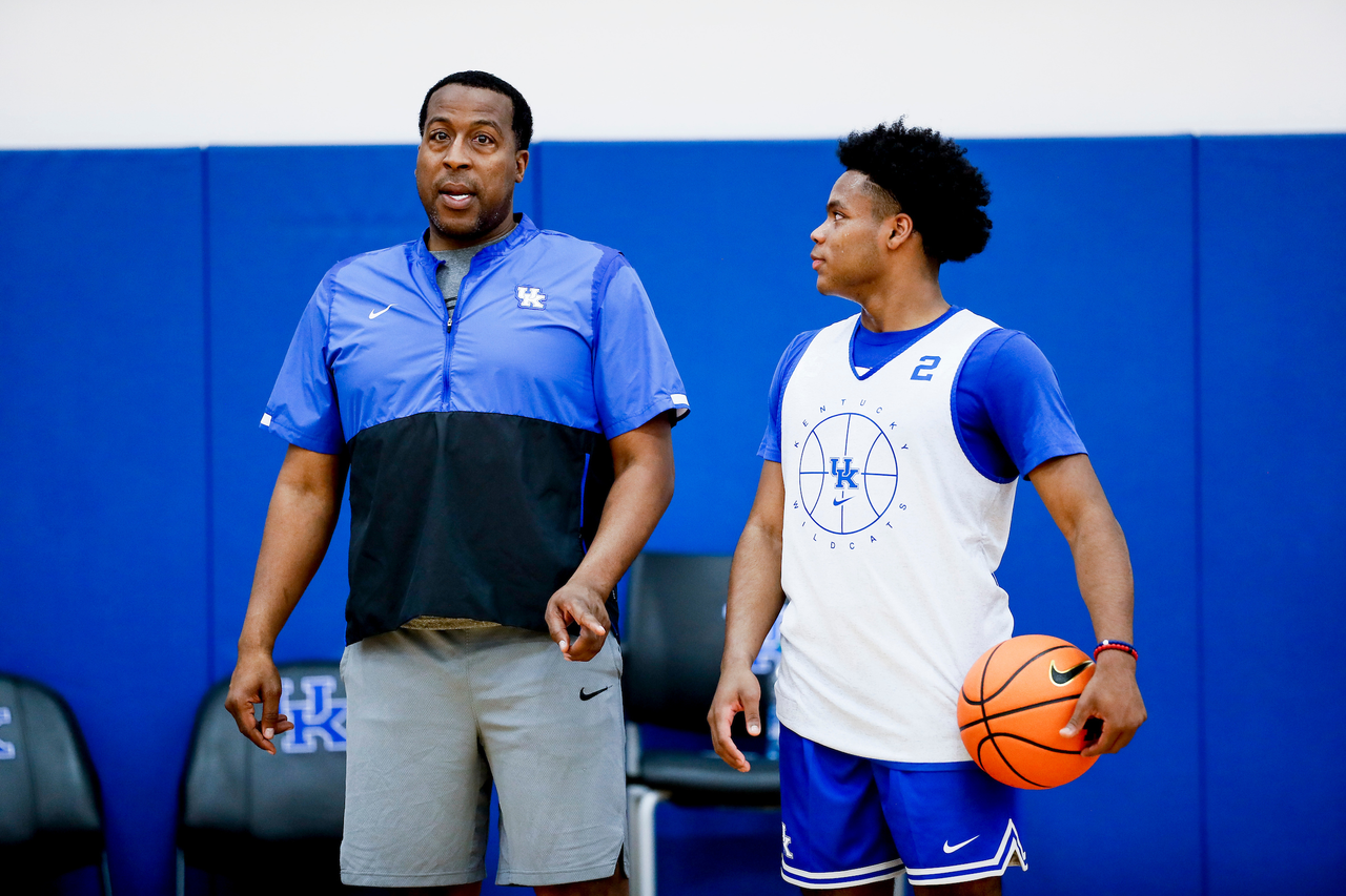 Chin Coleman. Sahvir Wheeler.

First practice of the season.

Photos by Chet White | UK Athletics