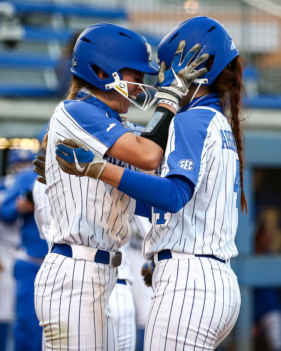 Celebration. 

Kentucky defeats LSU 7-5. 

Photo by Eddie Justice | UK Athletics