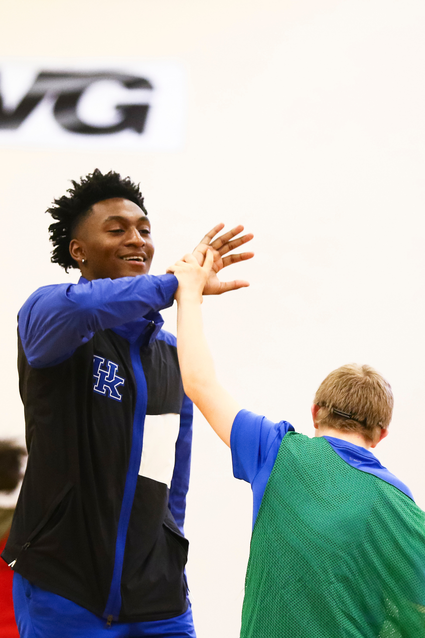 Immanuel Quickley. 

EJ Montgomery and Immanuel Quickley play basketball with with kids during a camp at Winstar Farm on Thursday, June 20th. 

Photo by Eddie Justice | UK Athletics