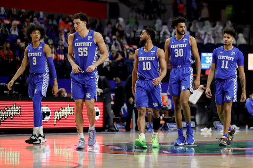Brandon Boston Jr. Lance Ware. Davion Mintz. Olivier Sarr. Dontaie Allen.

Kentucky beat Florida 76-58 at the O’Connell Center in Gainesville, Fla.

Photo by Chet White | UK Athletics