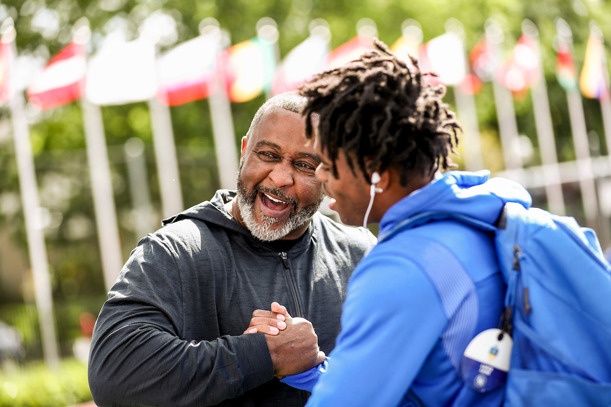 Lonnie Greene. Lance Lang.

Shake out.

NCAA Track and Field Outdoor Championships.

Photo by Chet White | UK Athletics