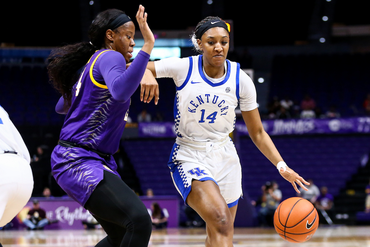 Tatyana Wyatt. 

Kentucky falls to LSU 65-59. 

Photo by Eddie Justice | UK Athletics