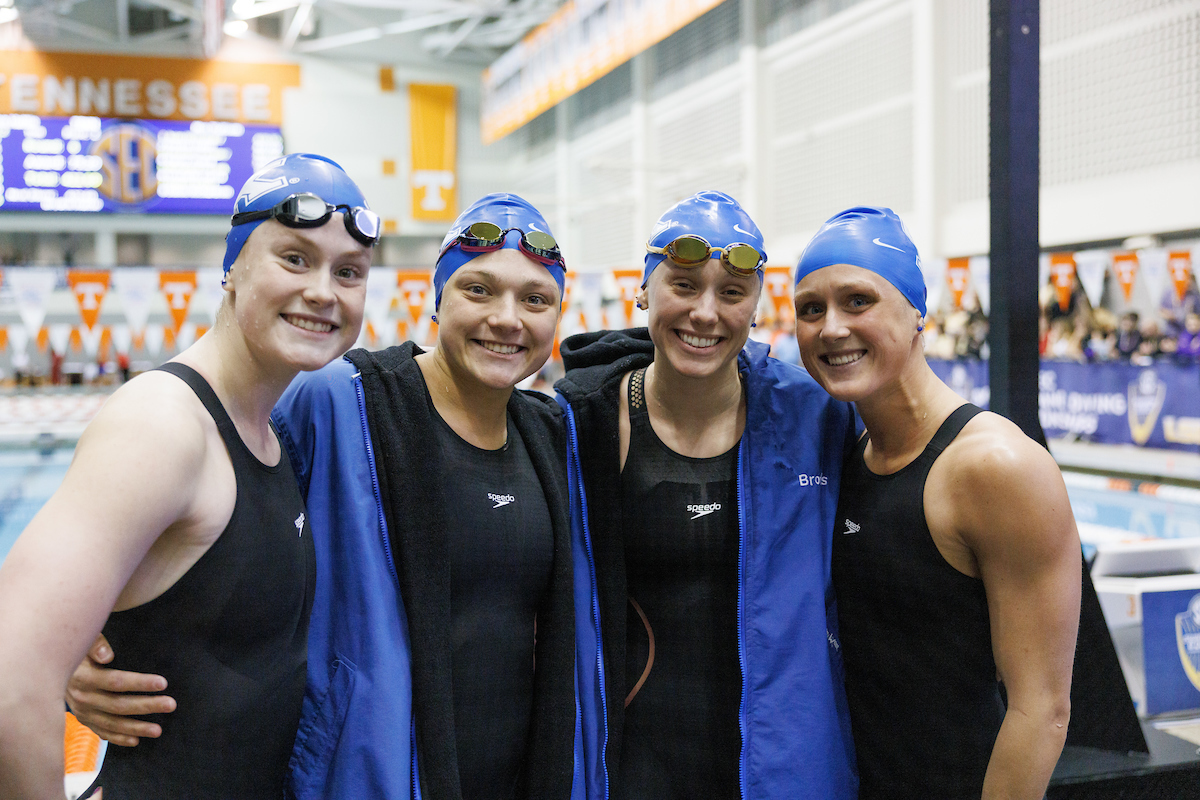 Caitlin Brooks, Bailey Bonnett, Riley Gaines, Sophie Sorenson.

Day four of the SEC Swim and Dive Championship.

Photo by Elliott Hess | UK Athletics