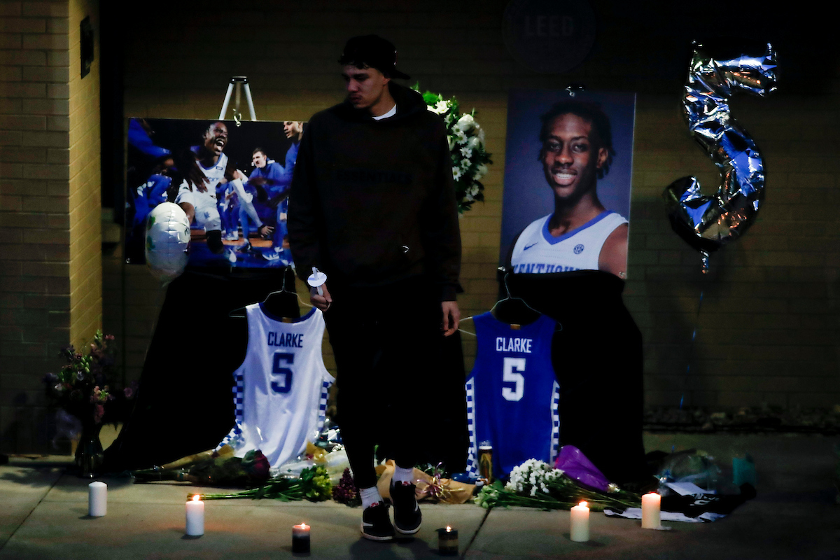 Lance Ware.

Terrence Clarke candlelight vigil. 

Photo by Chet White | UK Athletics