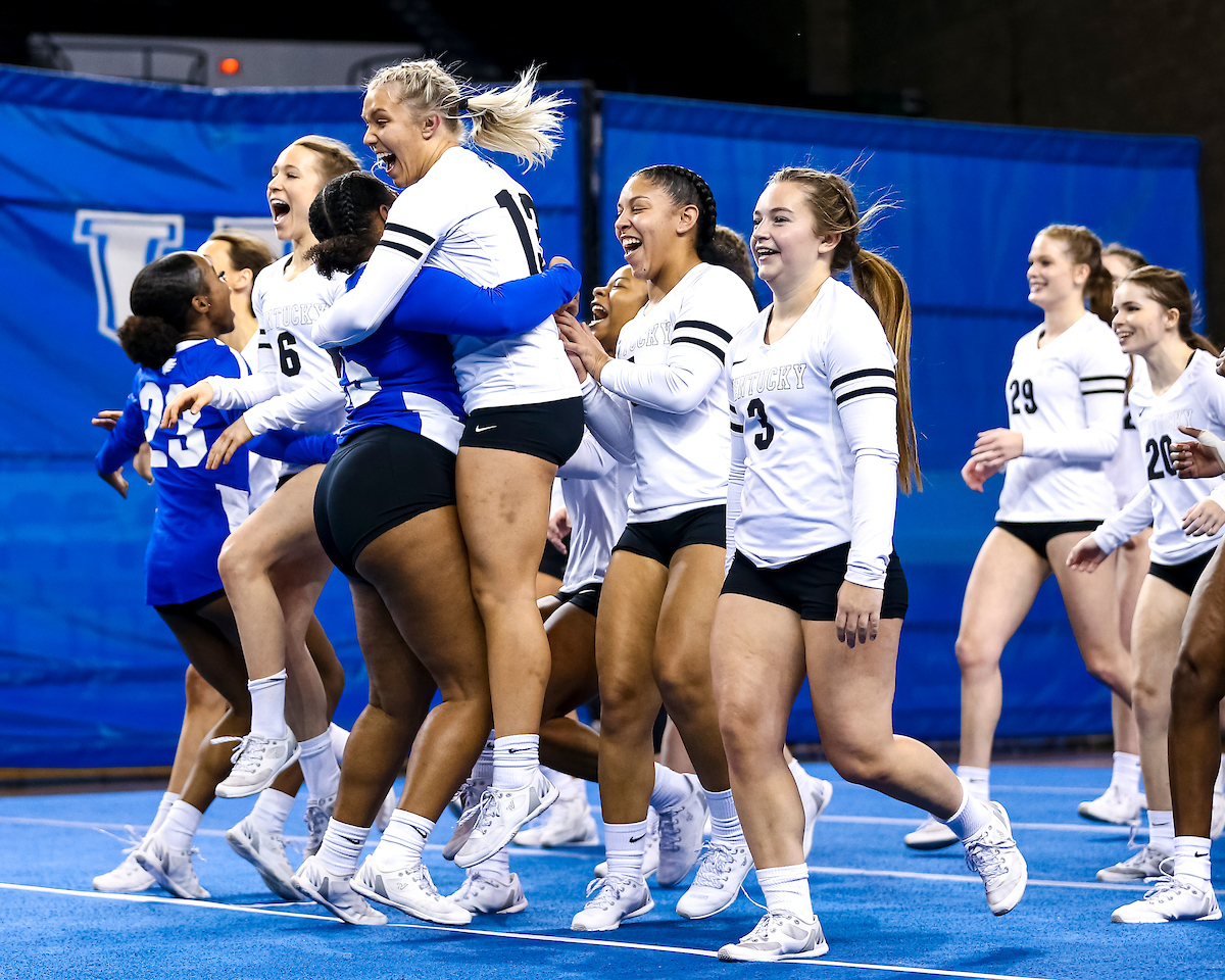 Celebration.

Kentucky Stunt blue and white scrimmage. 

Photo by Eddie Justice | UK Athletics