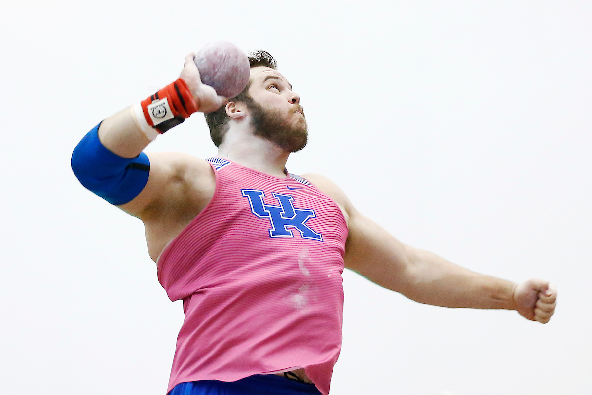 Nikolas Huffman.

The University of Kentucky track and field team competes in day two of the 2018 SEC Indoor Track and Field Championships at the Gilliam Indoor Track Stadium in College Station, TX., on Sunday, February 25, 2018.

Photo by Chet White | UK Athletics