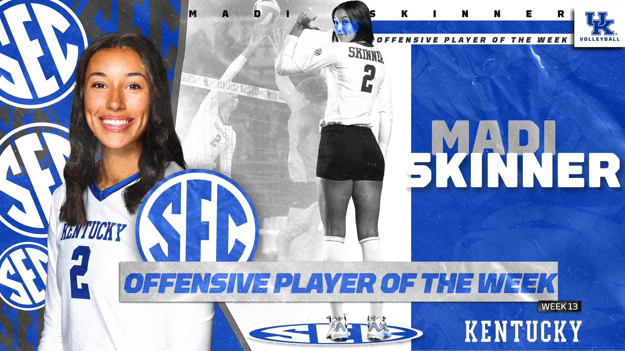 Skinner Named SEC Player of the Week; Grome & Beavin Honored