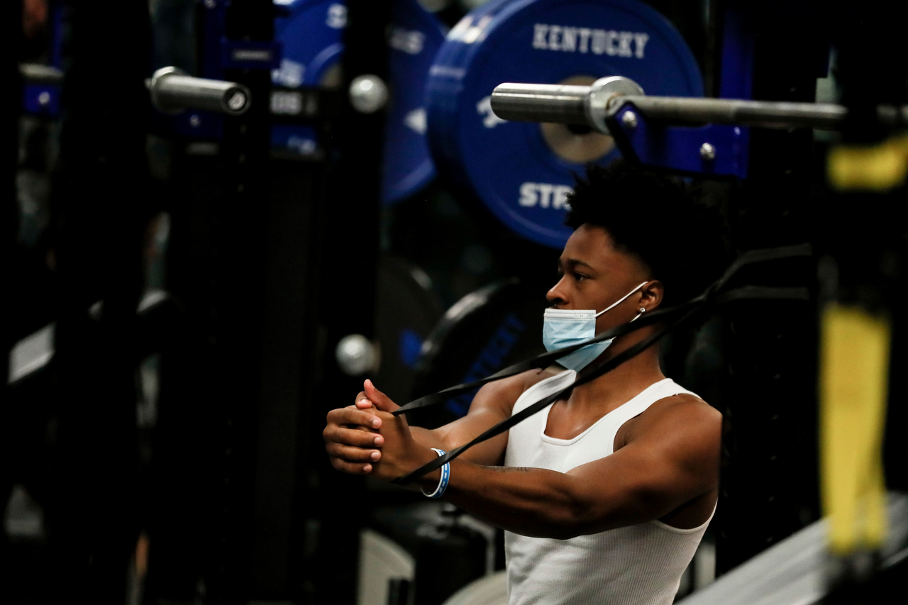Kareem Watkins.

The Kentucky men's basketball team participating in its summer strength and conditioning program.

Photo by Chet White | UK Athletics