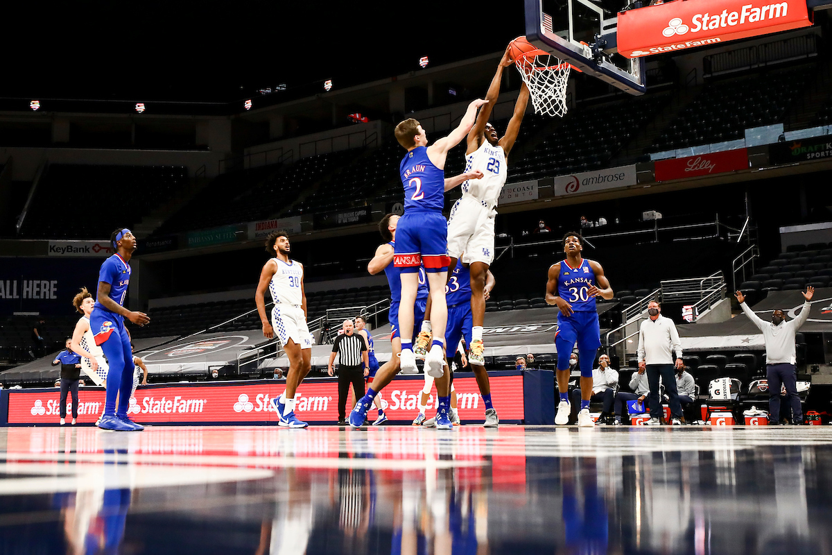 Isaiah Jackson.

Kentucky falls to Kansas, 65-62, in the State Farm Champions Classic.

Photo by Chet White | UK Athletics