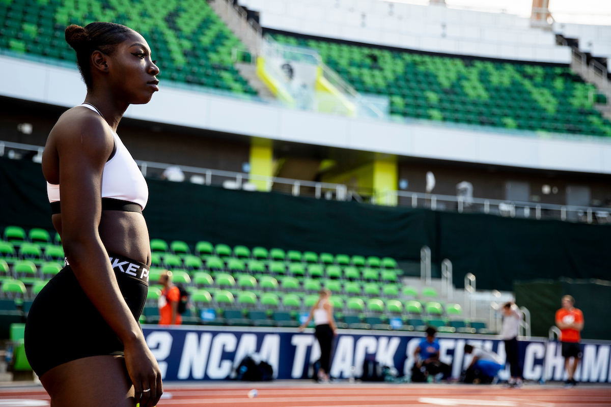 Megan Moss.

Shake out.

NCAA Track and Field Outdoor Championships.

Photo by Chet White | UK Athletics