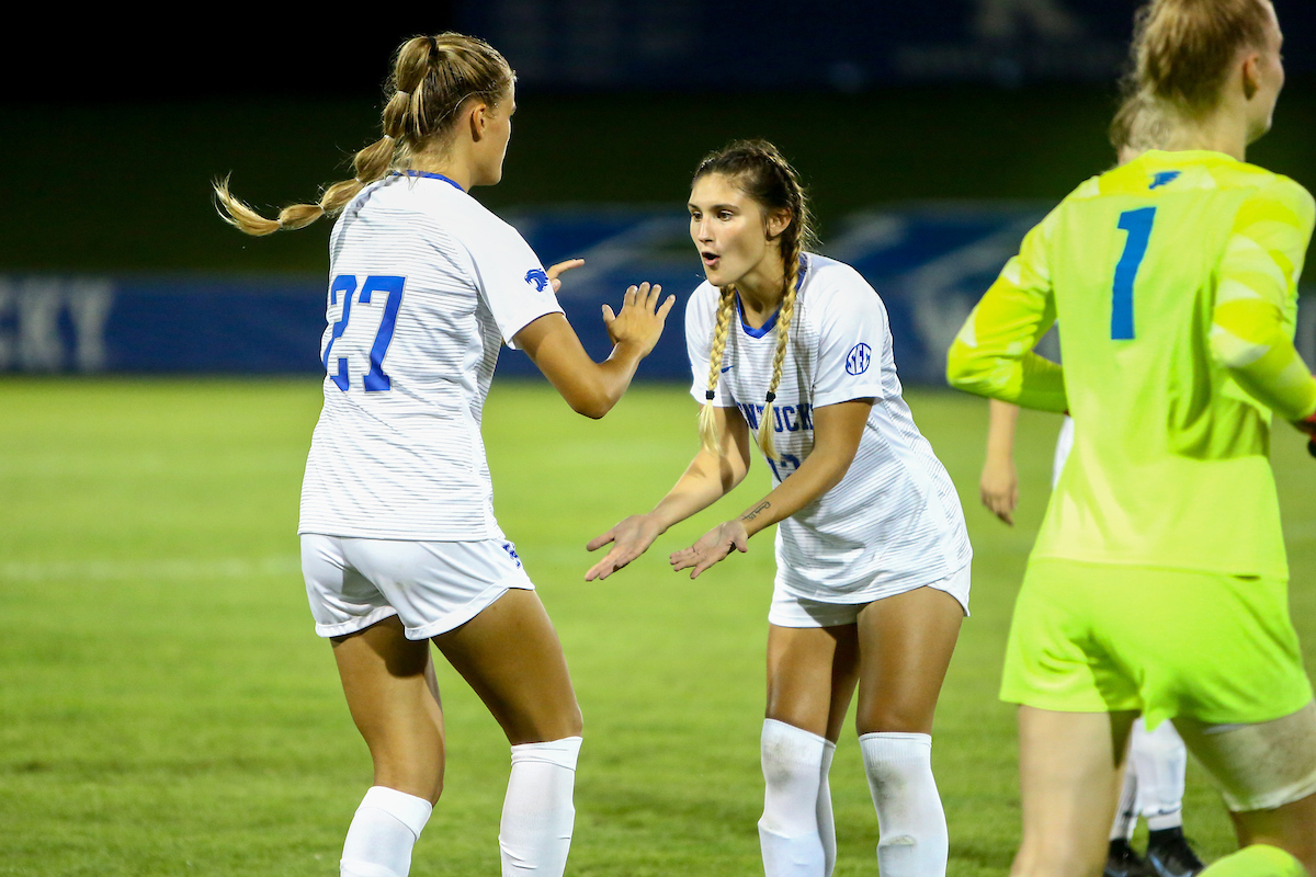 Marie Lynge Olesen and Gretchen Mills.Kentucky beats Bellarmine 4 - 0.Photo by Sarah Caputi | UK Athletics