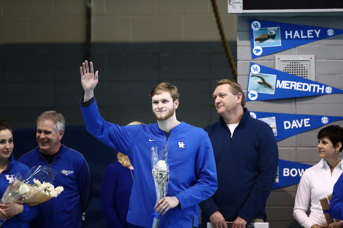 The UK men's and women's swim and drive teams beat Louisville on Senior Day at the Lancaster Aquatic Center on Saturday, January 26, 2019.

Photo by Elliott Hess | UK Athletics