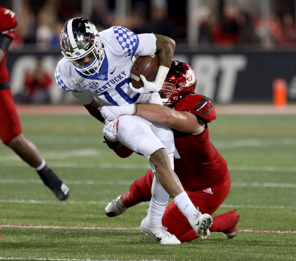 A.J. Rose

Kentucky Football beats Louisville at Cardinal Stadium 56-10.

Photo By Robert Burge l UK Athletics