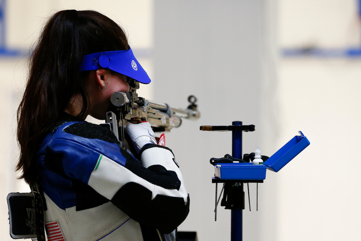 Mary Tucker. 

Kentucky NCAA Rifle Qualifier. 

Photo By Barry Westerman | UK Athletics
