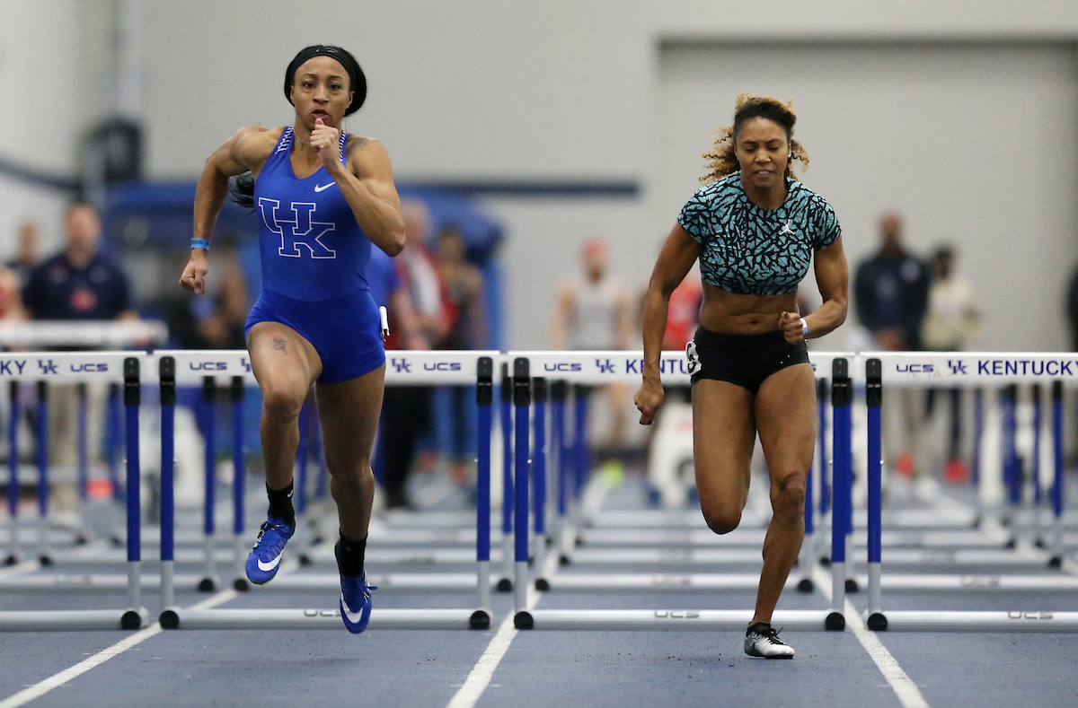 Jasmine Camacho-Quinn
The University of Kentucky Track and Field Team hosts the Kentucky Invitational on Saturday, January 13, 2018 at Nutter Field House. 

Photo by Britney Howard | UK Athletics