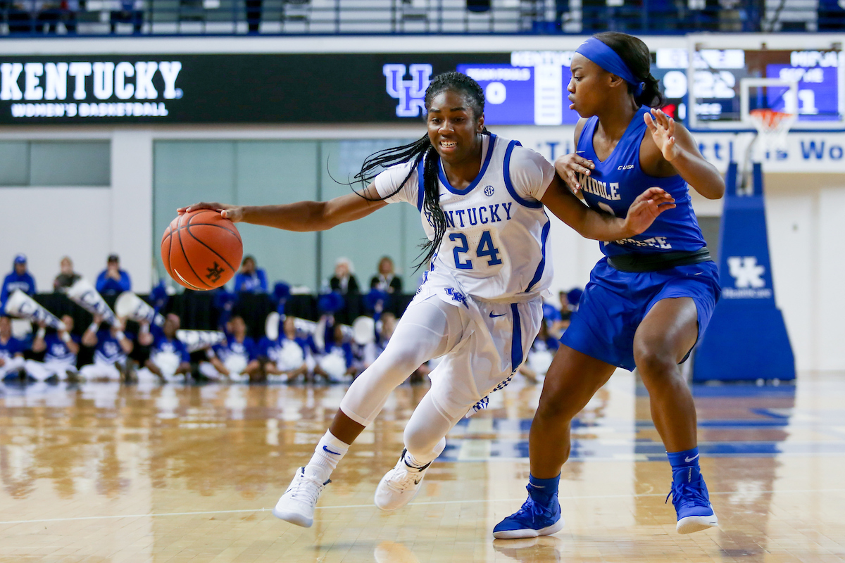 Taylor murray 

Women's Basketball beat MTSU on Saturday, December 15, 2018. 

Photo by Hannah Phillips  | UK Athletics