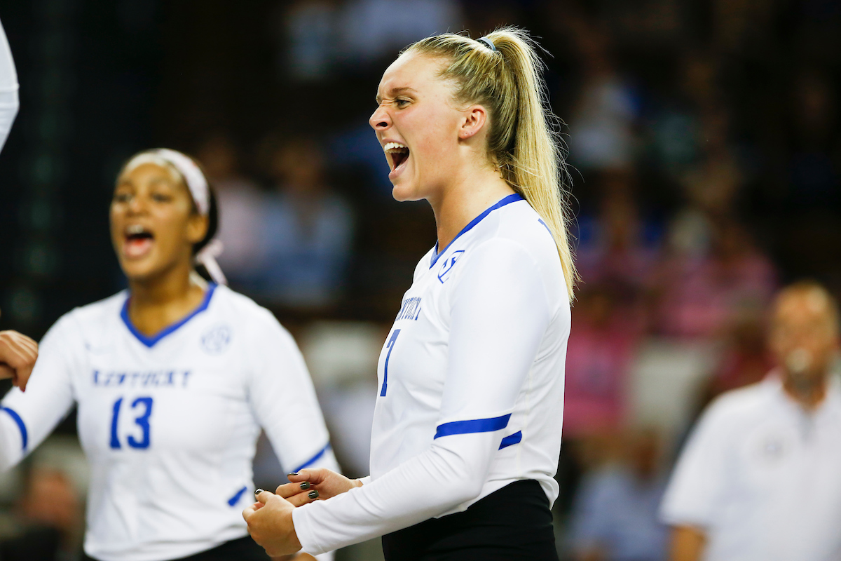 Leah Meyer.

Kentucky falls to Georgia 2-3.

Photo by Hannah Phillips | UK Athletics