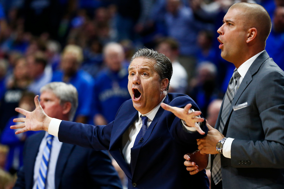 John Calipari. Joel Justus.

The UK men's basketball team beat Kansas 71-63 at Rupp Arena on Saturday, January 26, 2019.

Photo by Chet White| UK Athletics
