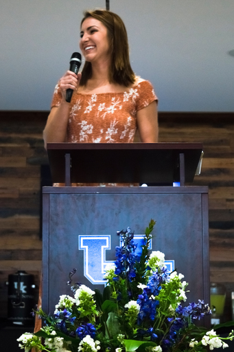 Courtney Clark. 

Kentucky's Swim and Dive team meet for their end up year banquet.

Photo by Eddie Justice | UK Athletics