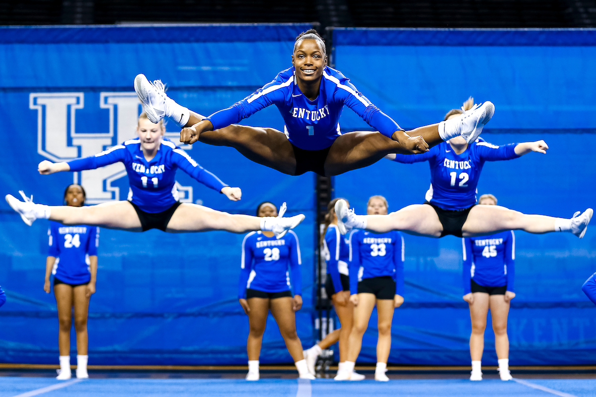 Jordyn Thomas.

Kentucky Stunt blue and white scrimmage. 

Photo by Eddie Justice | UK Athletics