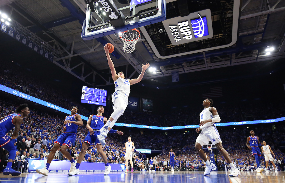 Reid Travis. 

The UK men's basketball team beat Kansas 71-63 at Rupp Arena on Saturday, January 26, 2019.


Photo By Barry Westerman | UK Athletics