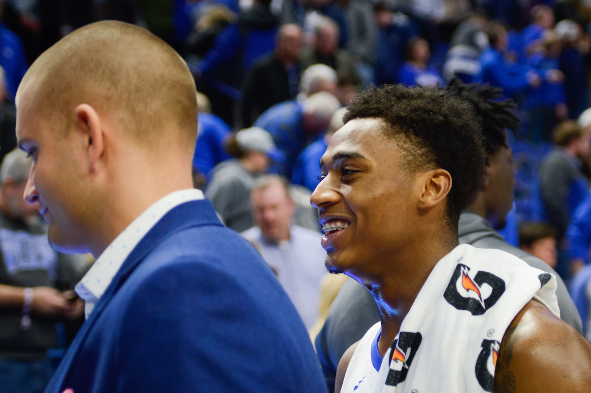 Immanuel Quickley. 

Kentucky men's basketball defeated Mississippi state 76-55.

Photo by Eddie Justice | UK Athletics