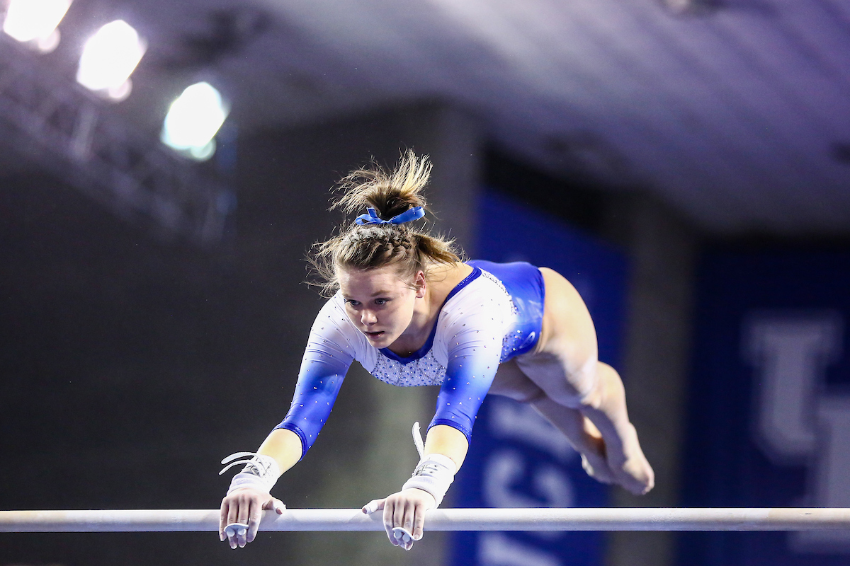 Ella Warren.

Kentucky falls to Georgia 197.050-196.825.

Photo by Sarah Caputi | UK Athletics