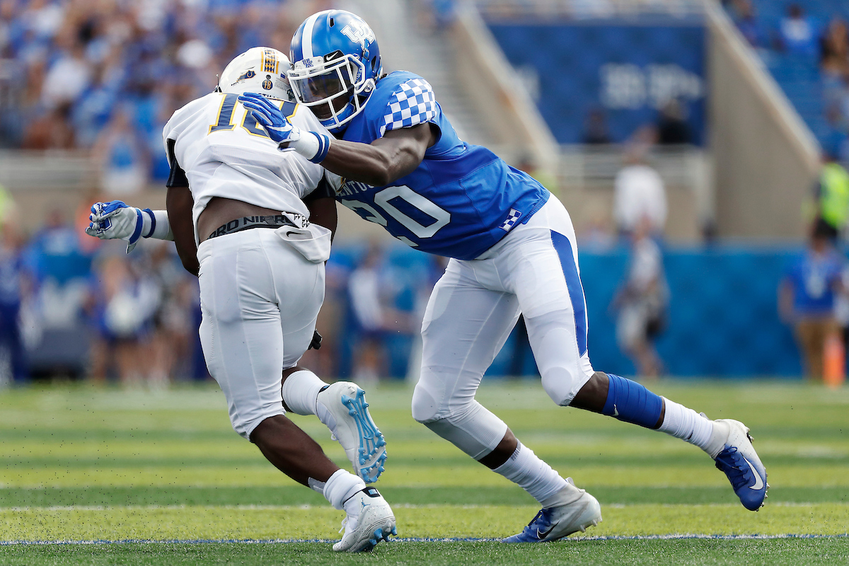Kengera Daniel.

UK football beats Murray State 48-10.

Photo by Chet White | UK Athletics