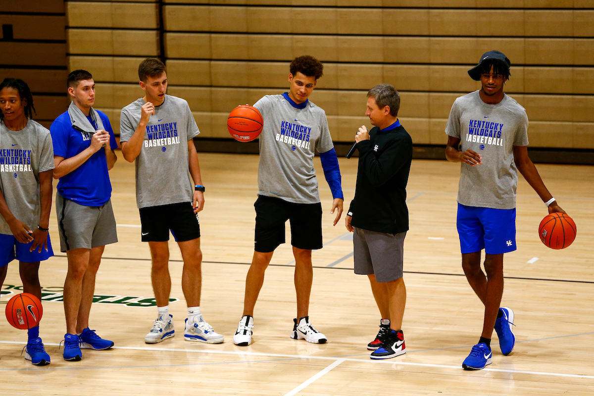 TyTy Washington. CJ Fredrick. Brennan Canada. Kellan Grady. Will Barton. Daimion Collins.

Kentucky men's basketball camp at South Oldham High School in Crestwood, Kentucky.

Photo By Barry Westerman | UK Athletics