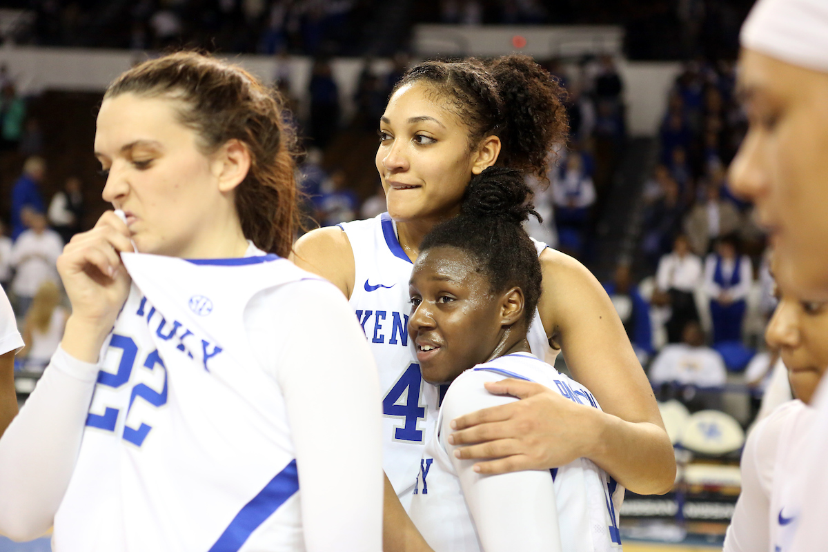 Alyssa Rice, Amanda Paschal

The University of Kentucky women's basketball team falls to Mississippi State on Senior Day on Sunday, February 25, 2018 at the Memorial Coliseum.

Photo by Britney Howard | UK Athletics