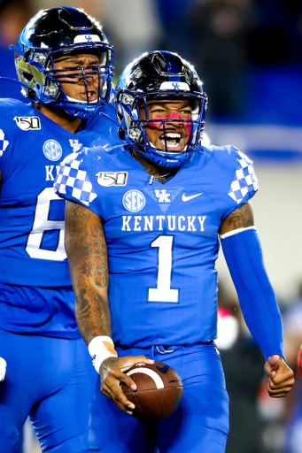 Lynn Bowden Jr. 

UK beat Arkansas 24-20. 

Photo by Eddie Justice | UK Athletics