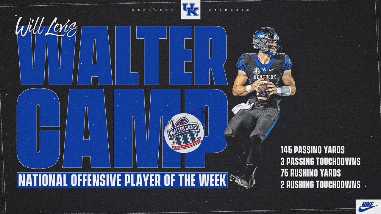 Will Levis Named Walter Camp National Offensive Player of the Week