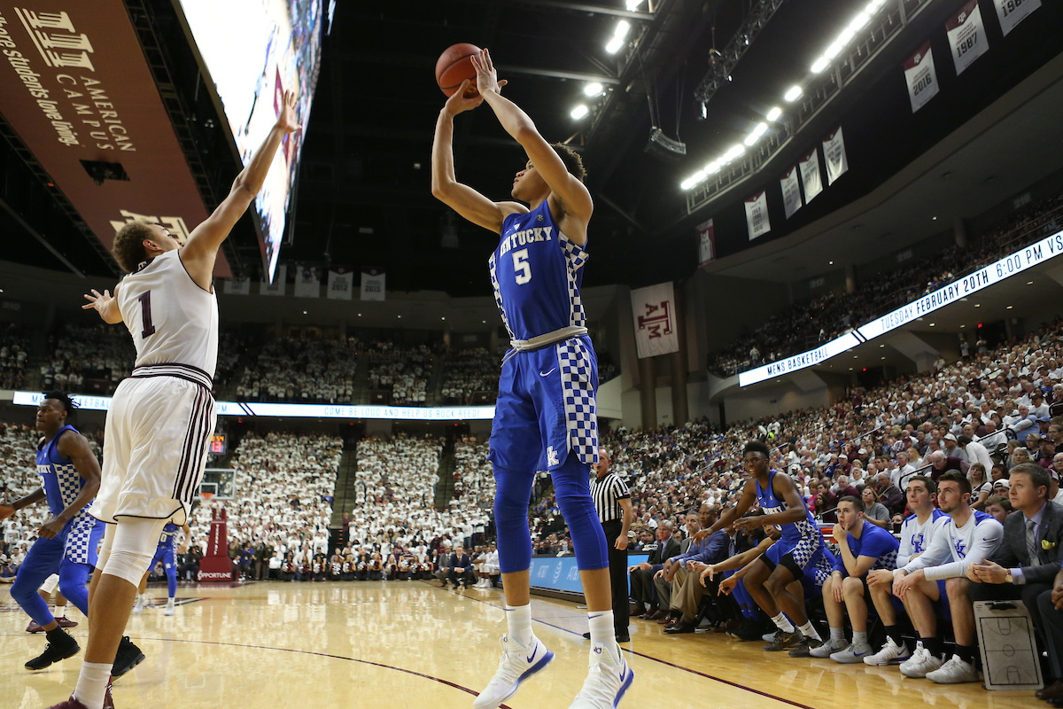 Kevin Knox

The University of Kentucky men's basketball team is defeated by Texas A&M 85-74 on Saturday, February 10th, 2018 at Reed Arena in College Station, TX.


Photo By Barry Westerman | UK Athletics