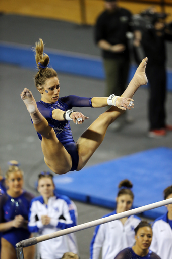 The University of Kentucky gymnastics team falls to Florida on Friday, January 19, 2018 at Memorial Coliseum. 

Photo by Britney Howard | UK Athletics