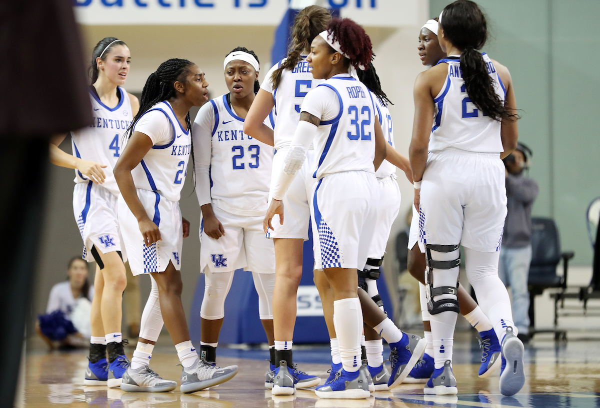 Team

The UK women's basketball team falls to Texas A&M on Thursday, November 28, 2019.

Photo by Britney Howard | UK Athletics