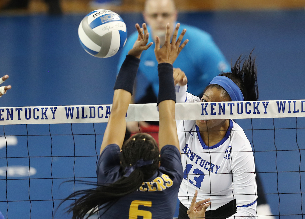 Leah Edmond

UK volleyball beats Murray State in the first round of the NCAA Tournament.  

Photo by Britney Howard  | UK Athletics