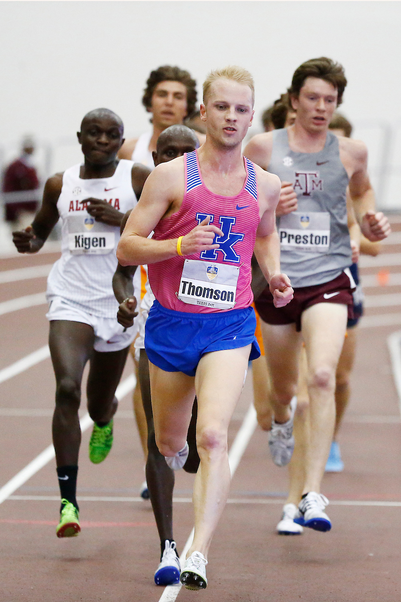 Jacob Thomson.

The University of Kentucky track and field team competes in day two of the 2018 SEC Indoor Track and Field Championships at the Gilliam Indoor Track Stadium in College Station, TX., on Sunday, February 25, 2018.

Photo by Chet White | UK Athletics