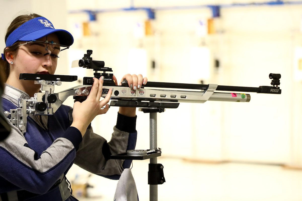 Emmie Sellers. 

Kentucky vs Morehead State rifle.

Photo by Eddie Justice | UK Athletics