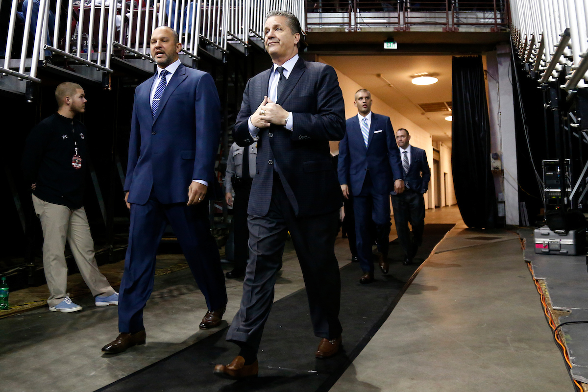 John Calipari.

The University of Kentucky men?s basketball falls to South Carolina 76-68 on Wednesday, 
January 16th, 2018, at Colonial Life Arena in Columbia, SC.

Photo by Quinn Foster I UK Athletics