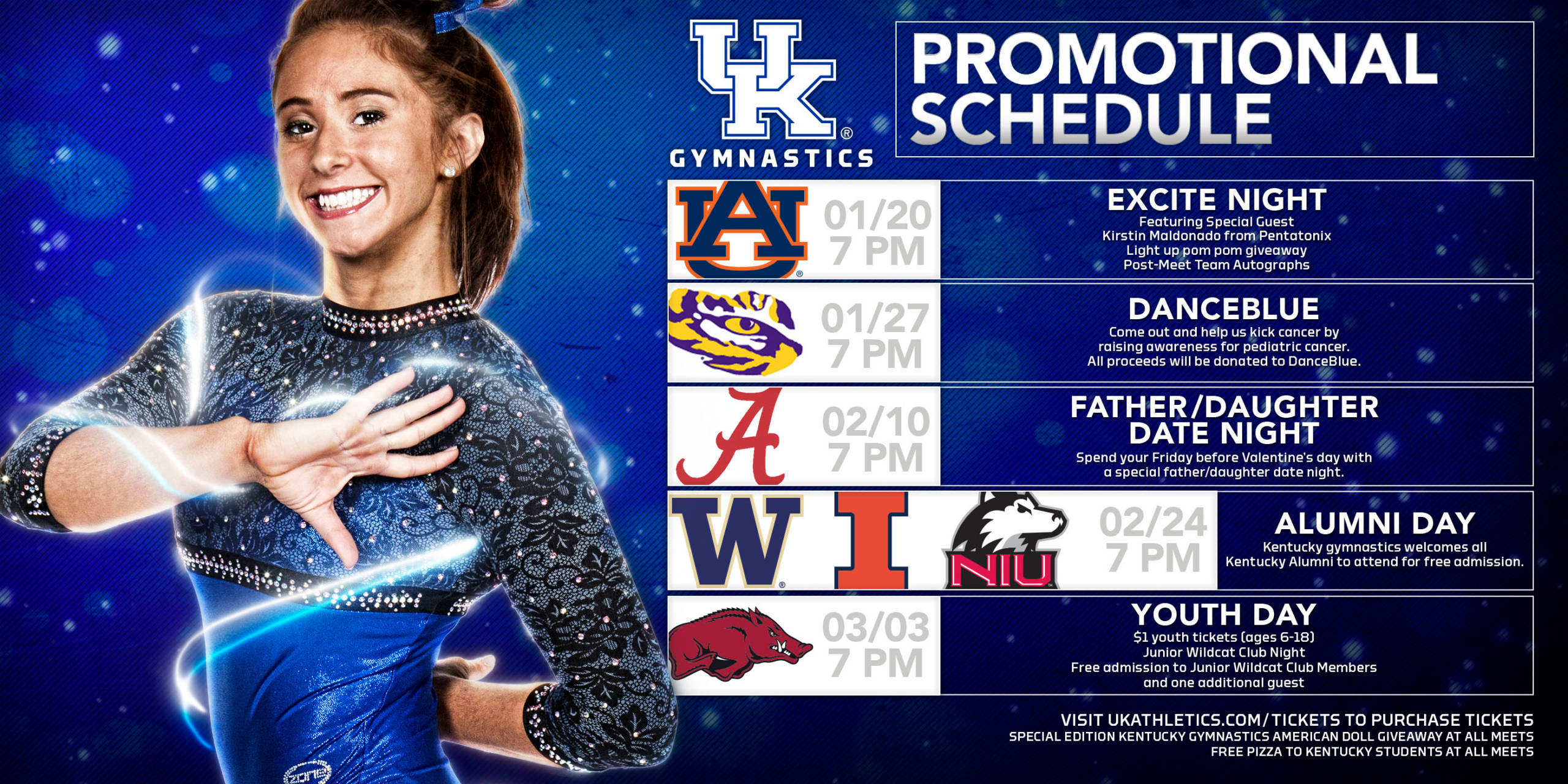 Kentucky Gymnastics Announces 2017 Promotional Schedule