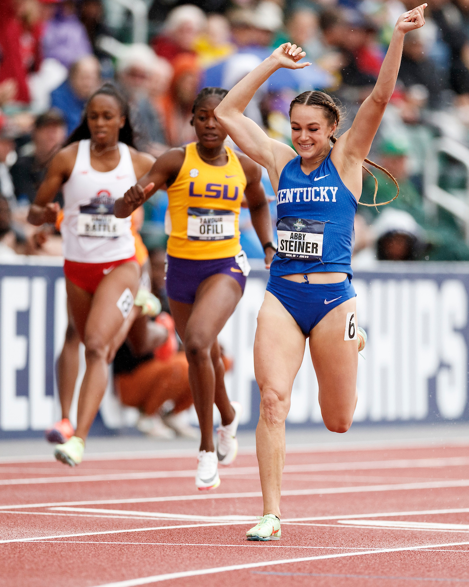 Abby Steiner.

Day Four. The UK women’s track and field team placed third at the NCAA Track and Field Outdoor Championships at Hayward Field in Eugene, Or.

Photo by Chet White | UK Athletics