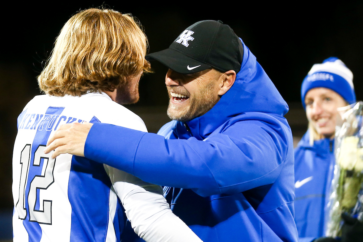 Johan Cedergren, Clay Holstad.

Kentucky MSOC Recognizes 14 Seniors.

Photo by Grace Bradley | UK Athletics