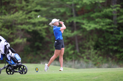 Rikke Svejgard Nielsen at the 2021 SEC Women's Golf Championship at Greystone Golf & Country Club in Birmingham, Alabama.
