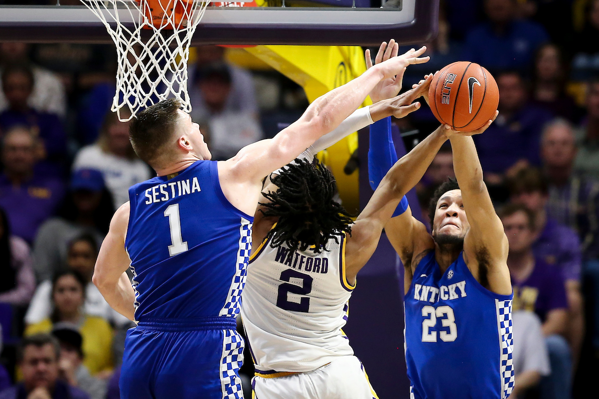 Nate Sestina. EJ Montgomery.

Kentucky beat LSU 79-76.

Photo by Chet White | UK Athletics