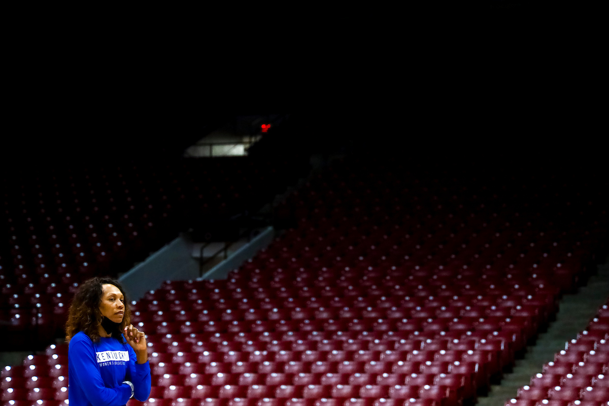 Kyra Elzy.

Kentucky at Alabama shootaround.

Photo by Eddie Justice | UK Athletics