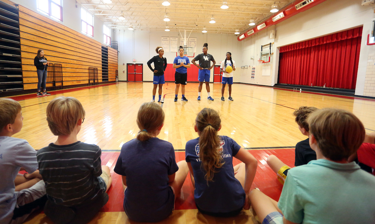 Women's Basketball does Community service at Cassidy elementary. 

Photo by Britney Howard | UK Athletics