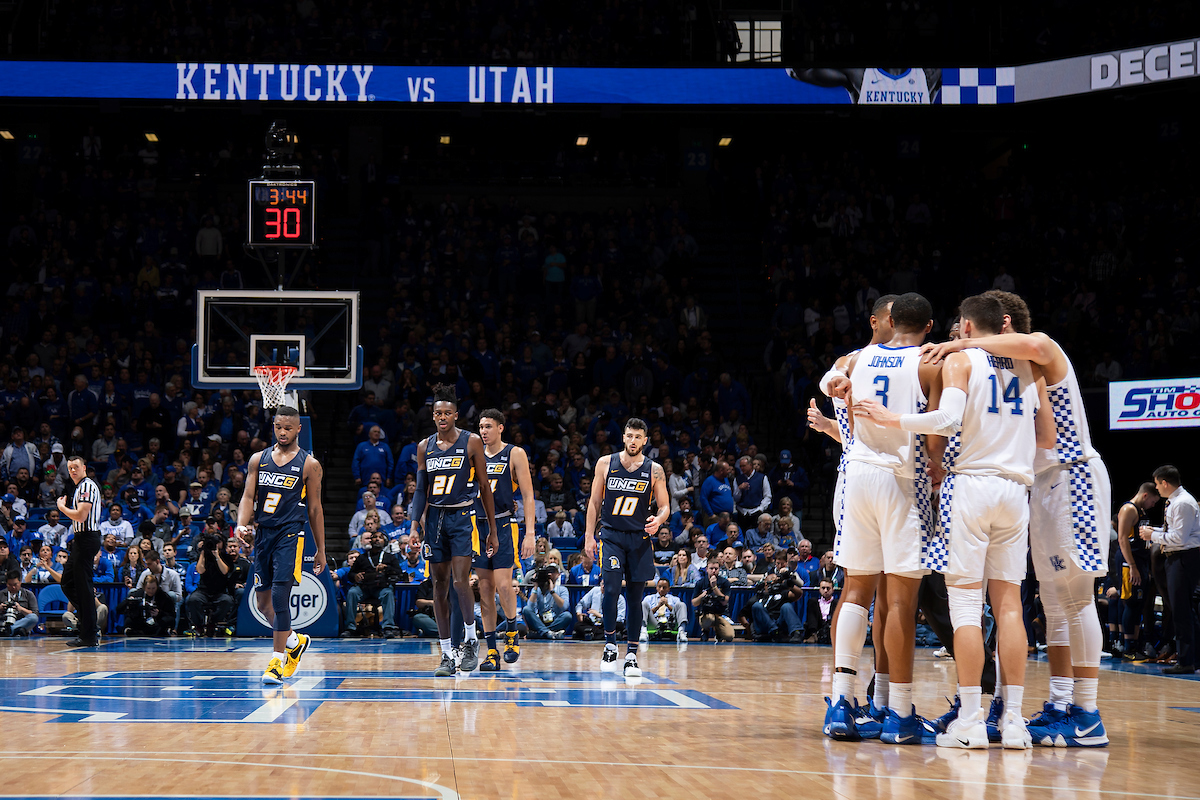 Team.

Kentucky men's basketball beat UNCG 78-61 on Saturday in Rupp Arena.

Photo by Chet White | UK Athletics